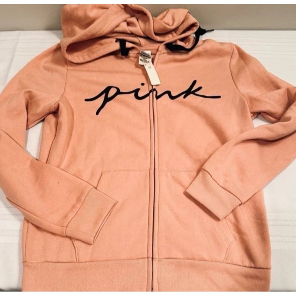 Pink Hooded Zip Up Sweatshirt Size S/ P